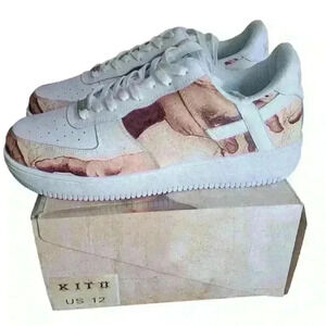 Kito wares creation Mens Size 12 Air Force 1 Style Custom White Shoes Deadstock